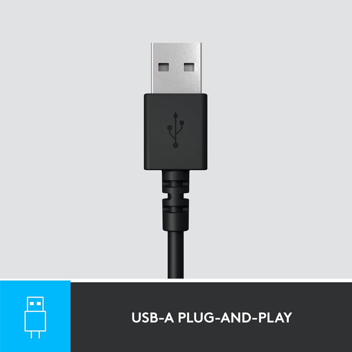Auricular Logitech USB Headset H390 - Audífono con micrófono, supresor de ruido, control de volumen, conector usb.