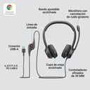 Auricular Logitech USB Headset H390 - Audífono con micrófono, supresor de ruido, control de volumen, conector usb.