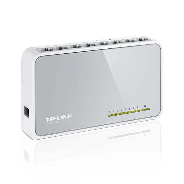 Conmutador (Switch) TP-Link TL-SF1008D - Switch de sobremesa con 8 Puertos, 10/100 Mbps.