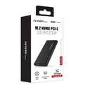 Caja portable Argom - M.2 PCI-E NVME a Tipo-C o USB 3.0, , velocidad hasta 10 Gbps, Admite SSD PCI-E de tamaños 2230, 2242, 2260 y 2280, color Negro. ARG-AC-1038
