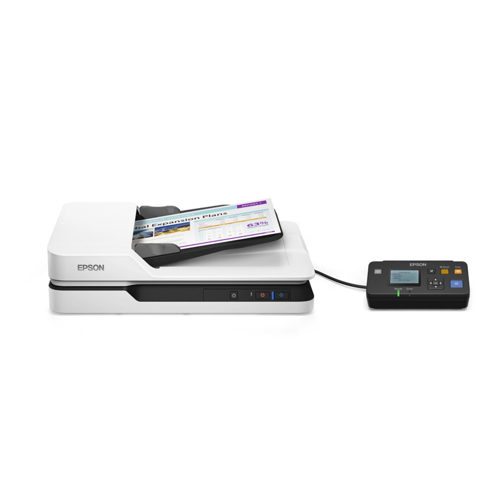 Escáner Epson WorkForce DS-1630 - Escáner de alimentación automática, 1200 dpi, cama plana, hasta 25 ppm/10 ipm, 8bits, soporta formato de papel A4, A5, A6, usb 3.0, conexión RJ-45. B11B239201