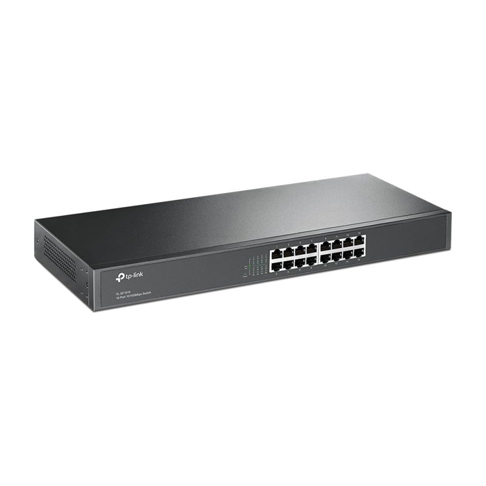 Conmutador (Switch) TP-Link TL-SF1016 - Conmutador con 16 puertos 10/100Mbps para montaje en racks, negociación automática MDI/MDIX,