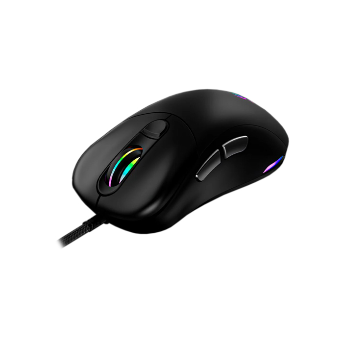 MouseUSB VSG AQUILA - Ratón óptico para gamer, Mouse gamer ergonómico, liviano de 80 g, sensor PMW 3360, rgb, 400/800/1200/2400/3200/6400/12000 dpi, 6 botones programables, usb, color negro. VG-M717