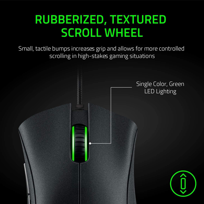 Mouse Razer Deathadder Esssential - Ratón óptico alámbrico para gamer, rgb chroma, 5 botones programables, 6400 dpi, usb, color negro. RZ01-03850100-R3U1 
