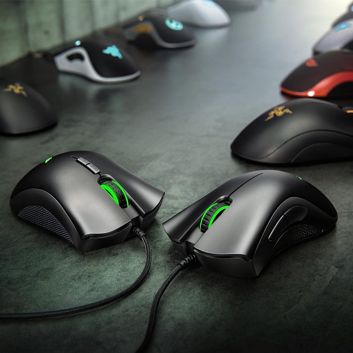 Mouse Razer Deathadder Esssential - Ratón óptico alámbrico para gamer, rgb chroma, 5 botones programables, 6400 dpi, usb, color negro. RZ01-03850100-R3U1 