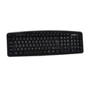 Teclado Multimedia Argom ARG-KB-7827 - con 9 teclas de acceso rápido, USB, idioma Ingles, negro.