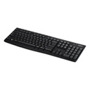Teclado Logitech Wireless Keyboard K270 - Teclado compacto & inalámbrico 2.4Ghz, receptor usb, resistente a salpicaduras, español, color negro. 920-004426