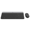 Teclado Logitech MK470 - Combo de teclado y mouse inalámbrico, diseño slim, mouse 1000 DPI, 3 botones, 2.4GHz usb, español, color gris. 920-009266