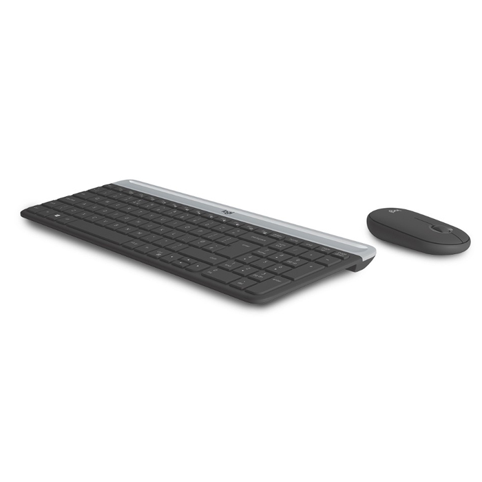 Teclado Logitech MK470 - Combo de teclado y mouse inalámbrico, diseño slim, mouse 1000 DPI, 3 botones, 2.4GHz usb, español, color gris. 920-009266