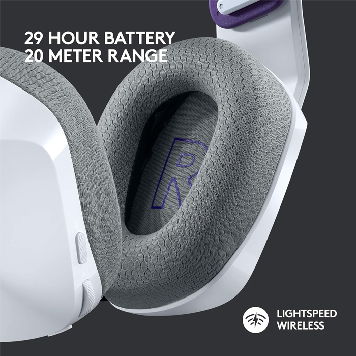 Auricular Logitech G733 LightSpeed RGB Wireless - Audífono con micrófono para gamer, inalámbrico, dts, compatible con PC/MAC/PS4, color blanco. 981-000882