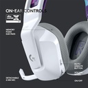 Auricular Logitech G733 LightSpeed RGB Wireless - Audífono con micrófono para gamer, inalámbrico, dts, compatible con PC/MAC/PS4, color blanco. 981-000882