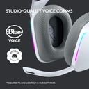 Auricular Logitech G733 LightSpeed RGB Wireless - Audífono con micrófono para gamer, inalámbrico, dts, compatible con PC/MAC/PS4, color blanco. 981-000882