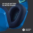 Auricular Logitech G733 LightSpeed, 981-000942, RGB Wireless - Audífono con micrófono para gamer, inalámbrico, dts, compatible con PC/MAC/PS4, color azul.