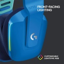Auricular Logitech G733 LightSpeed, 981-000942, RGB Wireless - Audífono con micrófono para gamer, inalámbrico, dts, compatible con PC/MAC/PS4, color azul.