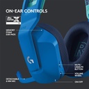 Auricular Logitech G733 LightSpeed, 981-000942, RGB Wireless - Audífono con micrófono para gamer, inalámbrico, dts, compatible con PC/MAC/PS4, color azul.