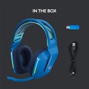 Auricular Logitech G733 LightSpeed, 981-000942, RGB Wireless - Audífono con micrófono para gamer, inalámbrico, dts, compatible con PC/MAC/PS4, color azul.