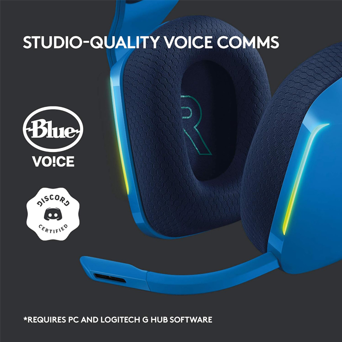 Auricular Logitech G733 LightSpeed, 981-000942, RGB Wireless - Audífono con micrófono para gamer, inalámbrico, dts, compatible con PC/MAC/PS4, color azul.