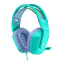 Auricular Logitech G335 - Audífono con micrófono para gamer, alámbrico, 3.5mm, compatible con PC/Xbox/Playstation/Nintendo Switch, color verde aqua. 981-001023