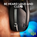 Auricular Logitech G435 - Audífono con micrófono para gamer, inalámbrico, controlador de 40mm, 2.4 GHz LIGHTSPEED, bluetooth, compatible con PC, PlayStation 4/5, color negro/amarillo. 981-001049