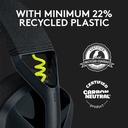 Auricular Logitech G435 - Audífono con micrófono para gamer, inalámbrico, controlador de 40mm, 2.4 GHz LIGHTSPEED, bluetooth, compatible con PC, PlayStation 4/5, color negro/amarillo. 981-001049