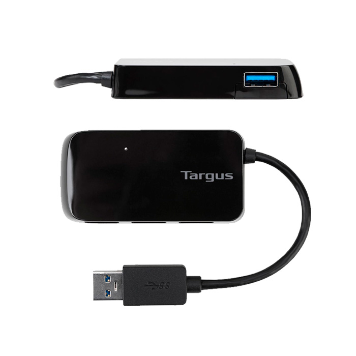 Hub USB Targus ACH124US - 4 Puertos 3.0, Compatible con Windows y Mac OS, Negro