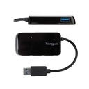 Hub USB Targus ACH124US - 4 Puertos 3.0, Compatible con Windows y Mac OS, Negro