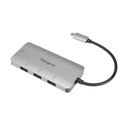 Hub Targus ACH226BT - USB-C a USB-A 3.0 de 4 Puertos, Compatible con Windows y Mac Os, Plateado