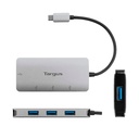 Hub Targus ACH226BT - USB-C a USB-A 3.0 de 4 Puertos, Compatible con Windows y Mac Os, Plateado