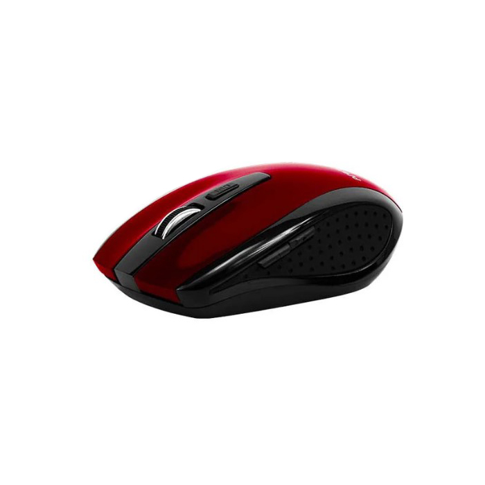 Ratón óptico, inaLlámbrico, ARG-MS-0032R, ergonómico, 2.4 Ghz, 800/1600 DPI, 6 botones, 2 pilas AAA, color rojo.