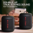 Bocina Argom BT BoogieBoom, Altavoces portable, Bluetooth 5.0, 5W RMS, 1200 mAh, Resistencia al agua IPx7, color Negro. ARG-SP-3120BK