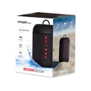 Bocina Argom BT BoogieBoom, Altavoces portable, Bluetooth 5.0, 5W RMS, 1200 mAh, Resistencia al agua IPx7, color Negro. ARG-SP-3120BK