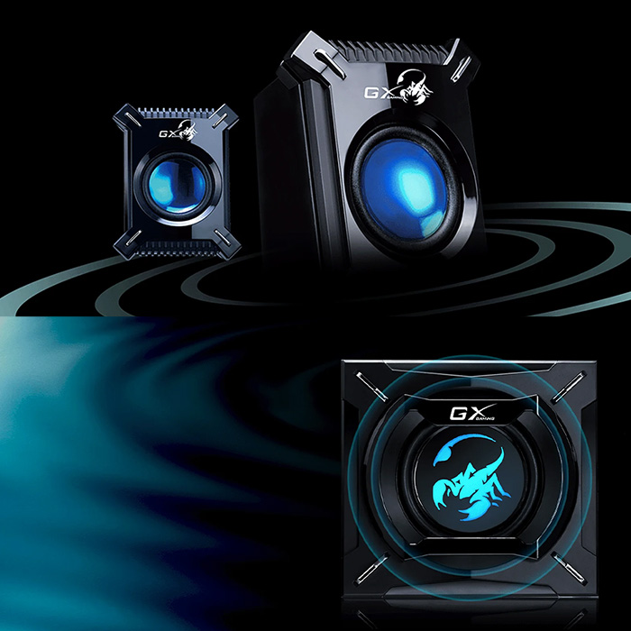 Parlante Genius SW-G2.1 2000 II, Sistema 2.1, 45 W (Subwoofer: 29 W / Satélites: 8 W x2) Negro,31730020401