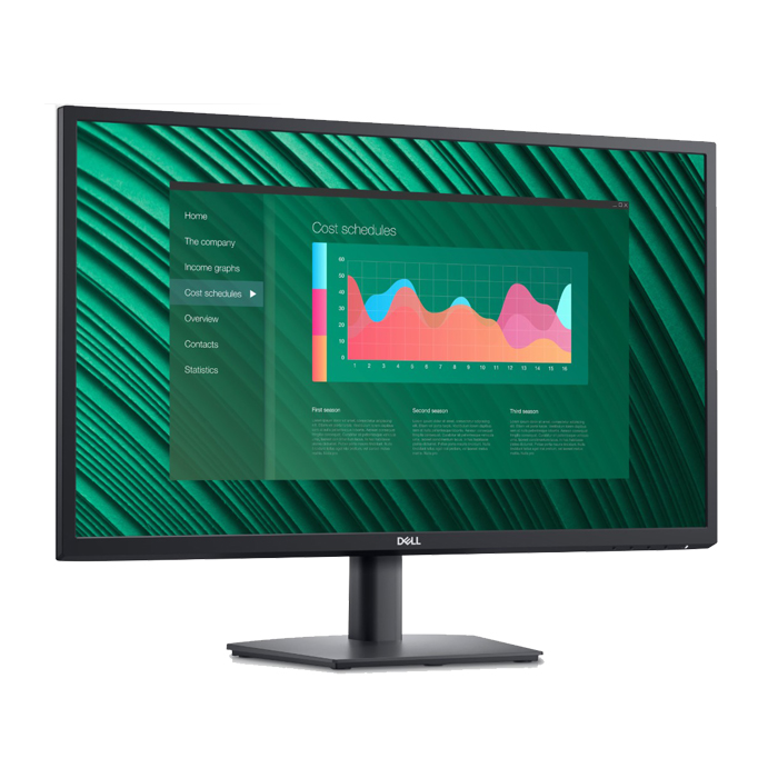 Monitor Dell E2723H - 27", FHD, 16:9, 60Hz, 300cd/m2, 8ms, VGA, DisplayPort, Negro
