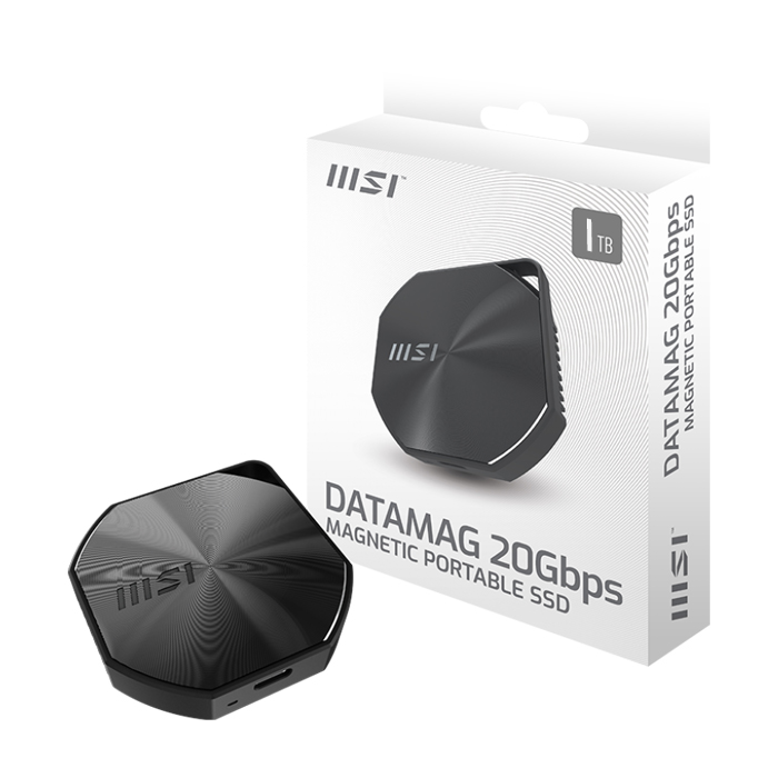 SSD Externo MSI DATAMAG, 1TB, USB-C 3.2 Gen2, Lectura 1600 MB/s, Escritura 1500 MB/s, Negro. DATAMAG 20Gbps 1TB