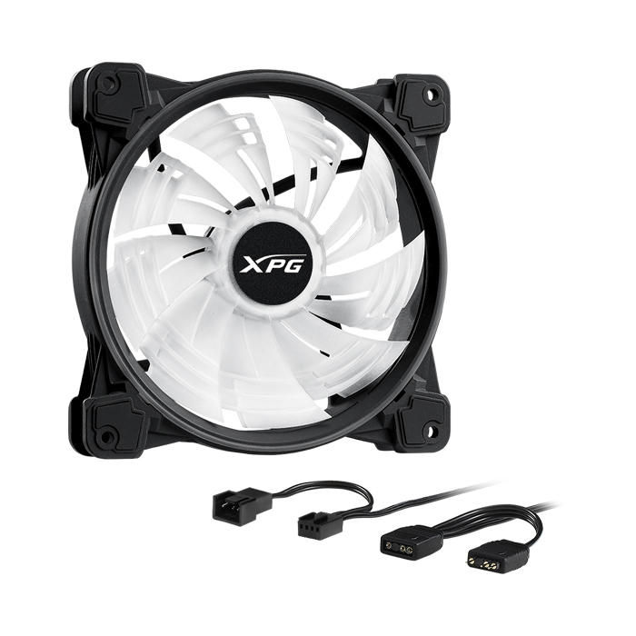 Abanico XPG Hurricane 140 ARGB - Para gabinete, caja 140mm, hasta 1800 RPM, conector 4 pines, 28dBA, color negro. HURRICANE140ARGBPWM-BKCWW