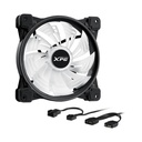 Abanico XPG Hurricane 140 ARGB - Para gabinete, caja 140mm, hasta 1800 RPM, conector 4 pines, 28dBA, color negro. HURRICANE140ARGBPWM-BKCWW