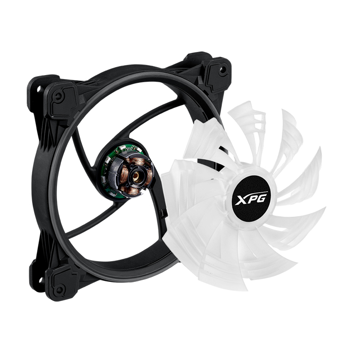Abanico XPG Hurricane 140 ARGB - Para gabinete, caja 140mm, hasta 1800 RPM, conector 4 pines, 28dBA, color negro. HURRICANE140ARGBPWM-BKCWW