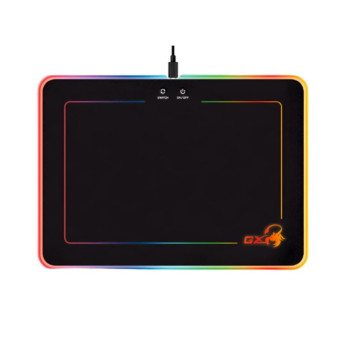 Mousepad Genius GX-PAD 600H RGB - Para gamer, tela de alta calidad, resistente, antideslizante, color negro. 31250006400