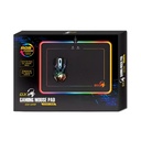 Mousepad Genius GX-PAD 600H RGB - Para gamer, tela de alta calidad, resistente, antideslizante, color negro. 31250006400