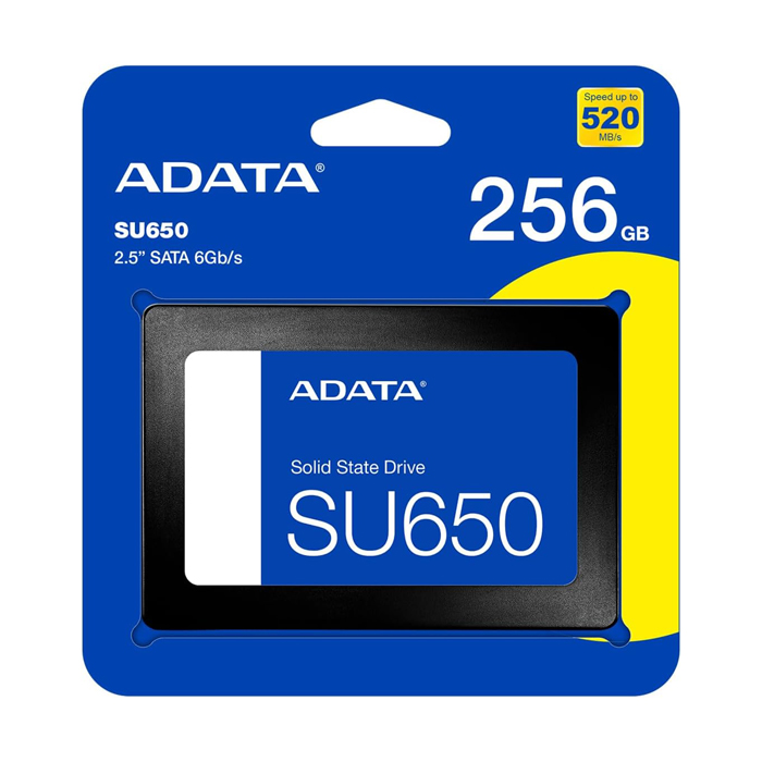 Unidad de Estado Solido(SSD) A-Data ASU650SS - 2.5", con capacidad de 256GB, 3D TLC, 520MB/s de lectura, 450MB/s de escritura, SATA3 6Gbit/s. ASU650SS-256GT-R
