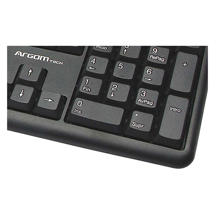 Teclado Argom - Teclado básico, usb, español, color negro. ARG-KB-7414