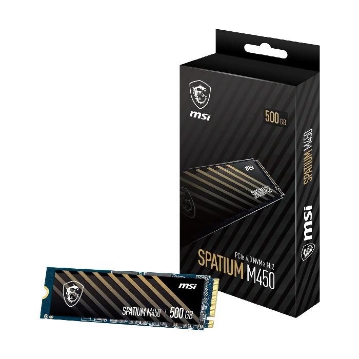 Unidad de Estado Sólido MSI SPATIUM M450 - Capacidad de 500GB, 3600MB/s de lectura, 2300MB/s de escritura, NVMe 1.4 PCIe Gen4X4, M.2 2280. SPATIUM M450 PCIe 4.0 NVMe M.2 500GB