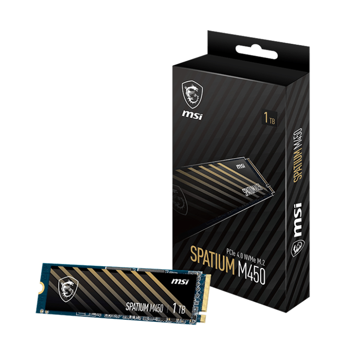 Unidad de Estado Sólido MSI SPATIUM M450 - Capacidad de 1TB, 3600MB/s de lectura, 3000MB/s de escritura, NVMe 1.4 PCIe Gen4X4, M.2 2280. SPATIUM M450 PCIe 4.0 NVMe M.2 1TB