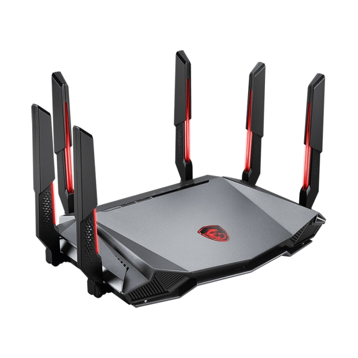 Enrutador MSI RadiX AXE6600, Tri Banda WiFi 6E, 802.11ax, Tecnología OFDMA, MU-MIMO 2.4GHz/5GHz/6GHz, 6x Antenas, RJ-45 Gigabits, USB 3.0, Cifrado WPA-PSK/WPA2-PSK/WPA3-PSK, WPS. RadiX AXE6600 WiFi 6E Tri-Band