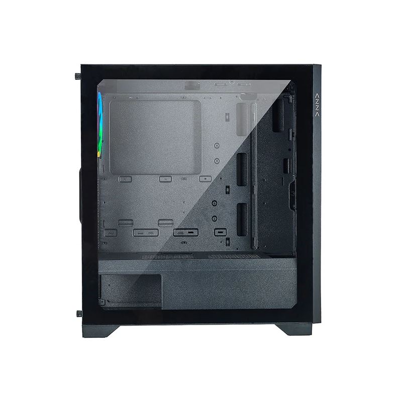 Caja ATX AZZA Hive 450 - Conectores 1x USB 3.0 / 2x USB 2.0, ventana lateral, 1x abanico de 120mm ARGB, color negro. CSAZ-450