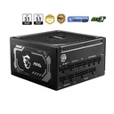 Fuente de poder MSI MAG A1000GL PCIE5 - 1000W, 24 Pines ATX, 6x Conector 6+2 PCI-E 5.0 y 12x SATA, Abanico 135mm, 80 Plus Gold