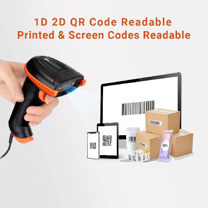 Escáner Genérico de Código de Barra  QR 1D, 2D, IP65, Cable USB B08TWCP4DD