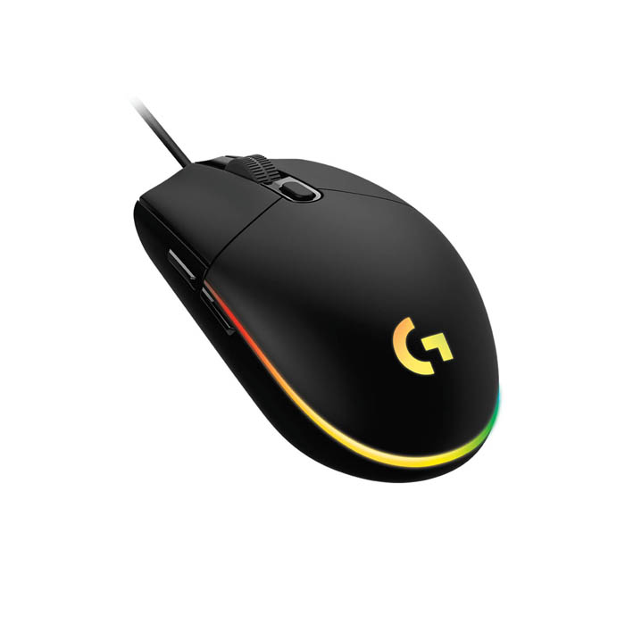 Mouse Logitech G203 LightSync - Ratón óptico alámbrico para juegos, rgb, 8000 dpi, usb, 6 botones, color negro. 910-005790