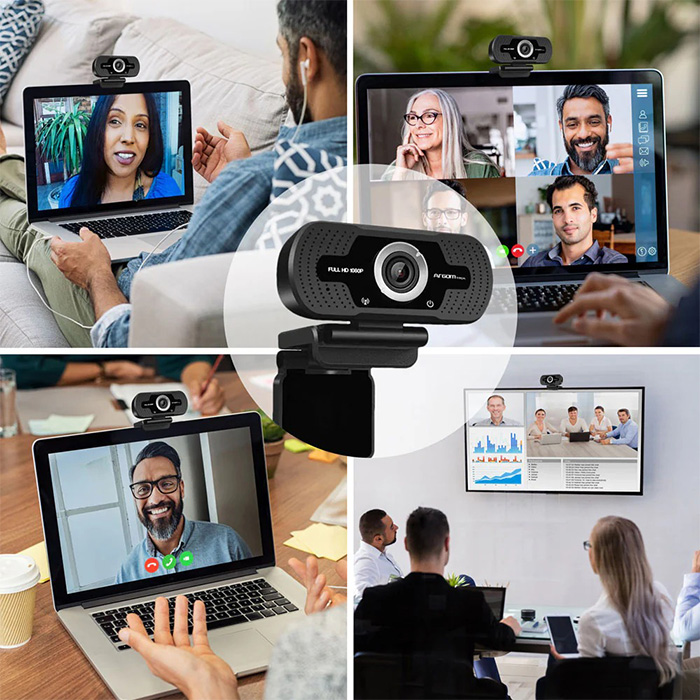 Cámara Web CAM40 Argom - Ideal para videoconferencia, micrófono, resolución 1080p, 30fps, usb 2.0, color negro. ARG-WC-9140BK
