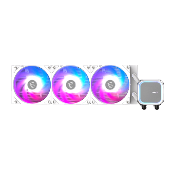 Sistema de Enfriamiento Líquido Para Procesador, MSI MAG CORELIQUID A13 360, Iluminación RGB, Socket LGA - 1700/1851, Socket AMD AM4/AM5, Conector 4 Pines, Blanco. MAG CORELIQUID A13 360 WHITE